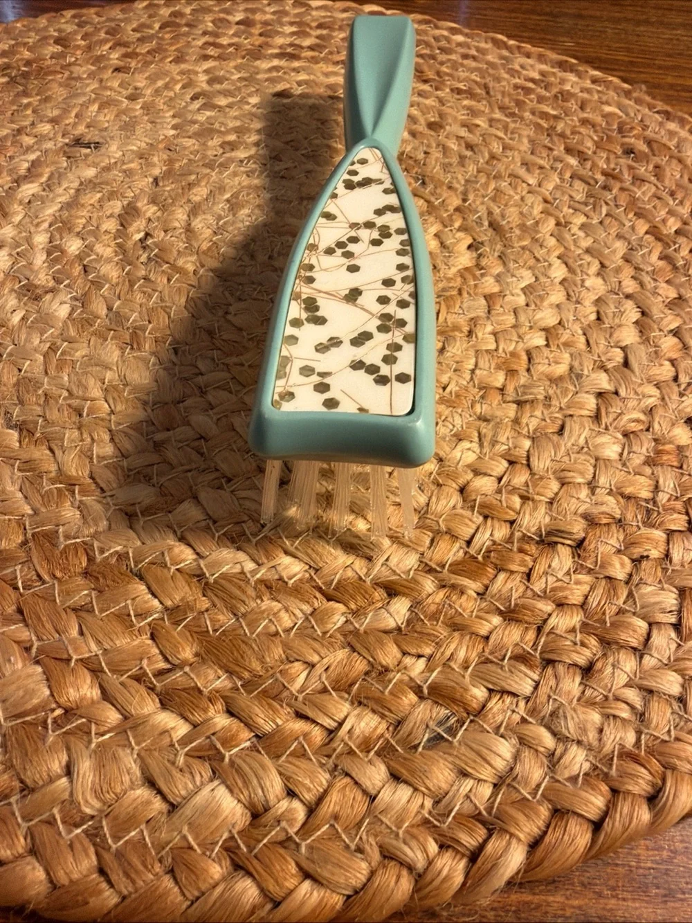 Vintage Blue Nylon Hair Brush Made USA